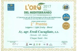 2017 oro del mediterraneo fruttato leggero secondo premio